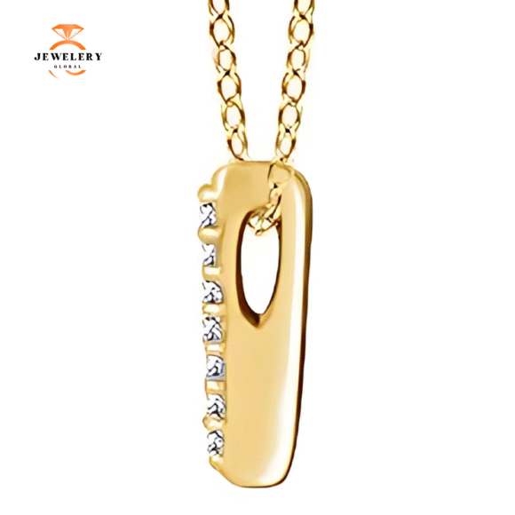 14KT GOLD .05 CTW DIAMOND BAR NECKLACE - Image 6