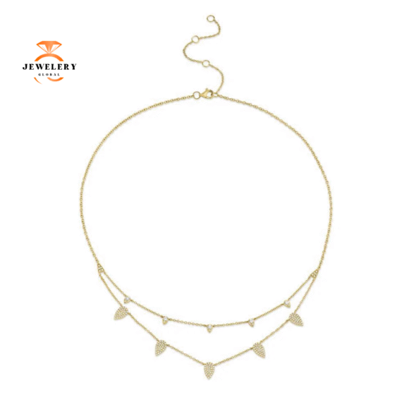 14KT GOLD 0.50CT DIAMOND PAVÉ PEAR SHAPE NECKLACE - Image 2