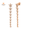14KT GOLD 0.51 CTW DIAMOND DANGLE STAR EARRINGS