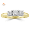 14KT Two-Tone Gold 3/4 CTW Diamond 3 Stone Ring