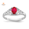 14KT WHITE GOLD 0.60 CTW OVAL RUBY RING
