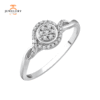 10KT WHITE GOLD 1/10 CTW ROUND DIAMOND CLUSTER PROMISE RING