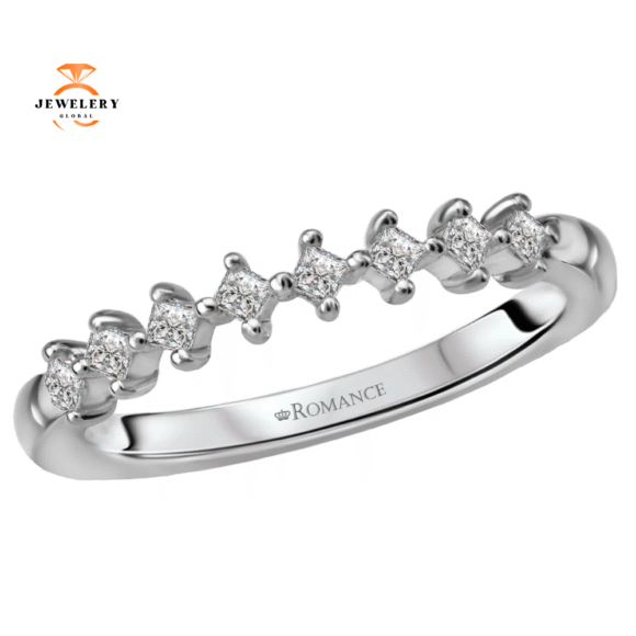 14KT Gold 5-8 CTW Princess Diamond 8 Stone Band - Image 3