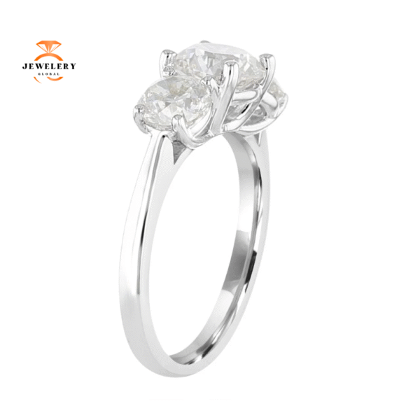 14KT White Gold 3 CTW Diamond 3 Stone Ring - Image 4