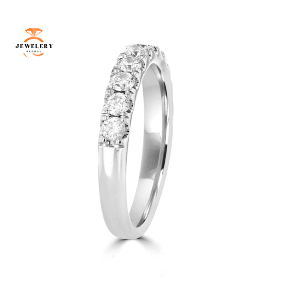 14KT WHITE GOLD 0.75 CTW DIAMOND WEDDING BAND - Image 3