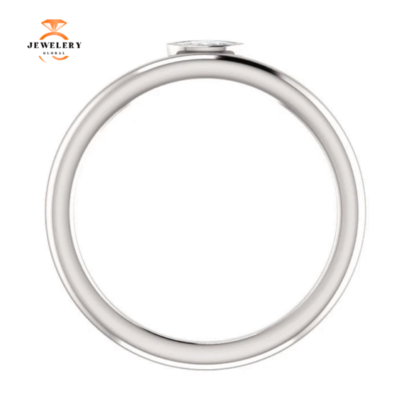14KT GOLD .07 CTW DIAMOND ASYMMETRICAL STACKABLE RING - Image 5