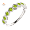 14KT GOLD 0.54 CARAT PERIDOT HEXAGONAL STACKABLE RING