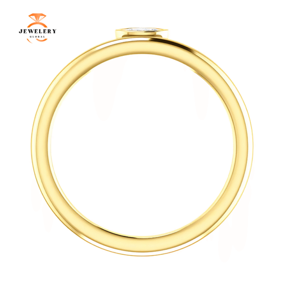 14KT GOLD .07 CTW DIAMOND ASYMMETRICAL STACKABLE RING - Image 8