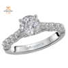 14KT GOLD 3/8 CTW DIAMOND ACCENT PEG HEAD SETTING FOR 1 CT ROUND