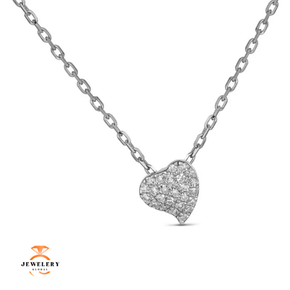 14KT GOLD PETITE DIAMOND HEART NECKLACE - Image 3
