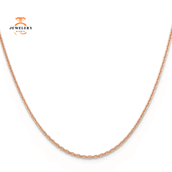 14KT ROSE GOLD 1.65MM DIAMOND CUT CABLE CHAIN NECKLACE - 4 LENGTHS