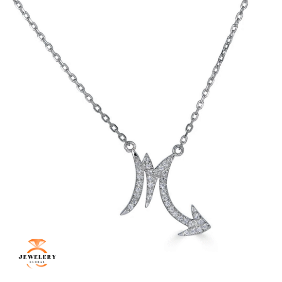 14KT GOLD 0.12 CARAT ROUND DIAMOND SCORPIO NECKLACE- 2 COLORS - Image 2