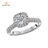14KT 1/3 CTW DIAMOND CUSHION HALO SETTING FOR 1 CT CUSHION/ROUND