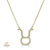 14KT GOLD 0.12 CARAT ROUND DIAMOND TAURUS NECKLACE- 2 COLORS