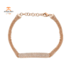 14KT GOLD 0.39 CTW DIAMOND PAVE BAR BRACELET