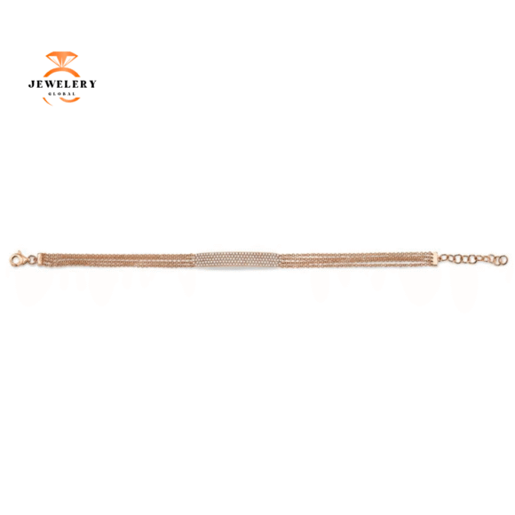14KT GOLD 0.39 CTW DIAMOND PAVE BAR BRACELET - Image 2
