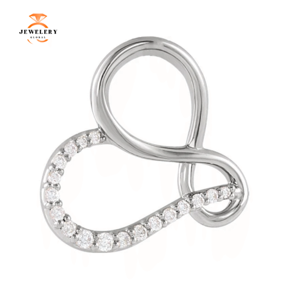 14KT GOLD .07 CTW DIAMOND INFINITY-INSPIRED HEART PENDANT