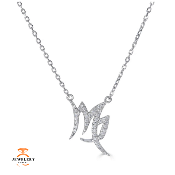 14KT GOLD 0.12 CARAT ROUND DIAMOND VIRGO NECKLACE- 2 COLORS