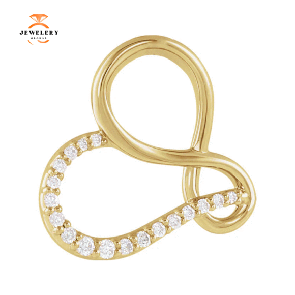 14KT GOLD .07 CTW DIAMOND INFINITY-INSPIRED HEART PENDANT - Image 5