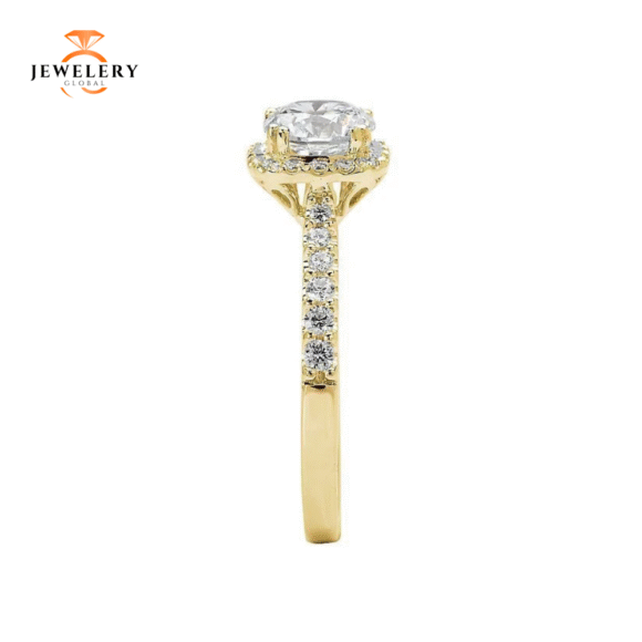 14KT 1/3 CTW DIAMOND CUSHION HALO SETTING FOR 1 CT CUSHION/ROUND - Image 7