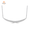 14KT GOLD .35 CTW DIAMOND CURVED BAR NECKLACE