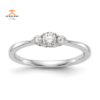 14KT White Gold 3 Stone Round Diamond Promise Ring