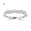 14KT White Gold 3/8 CTW Princess Cut Diamond Prong Set Band