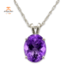 14KT GOLD OVAL AMETHYST NECKLACE