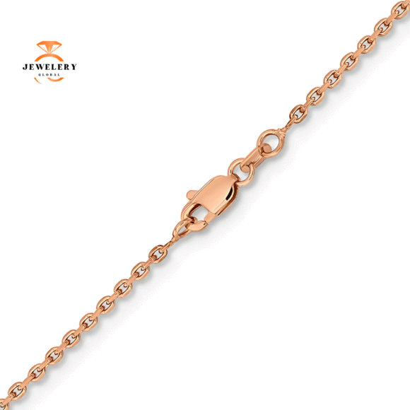 14KT ROSE GOLD 1.65MM DIAMOND CUT CABLE CHAIN NECKLACE - 4 LENGTHS - Image 2
