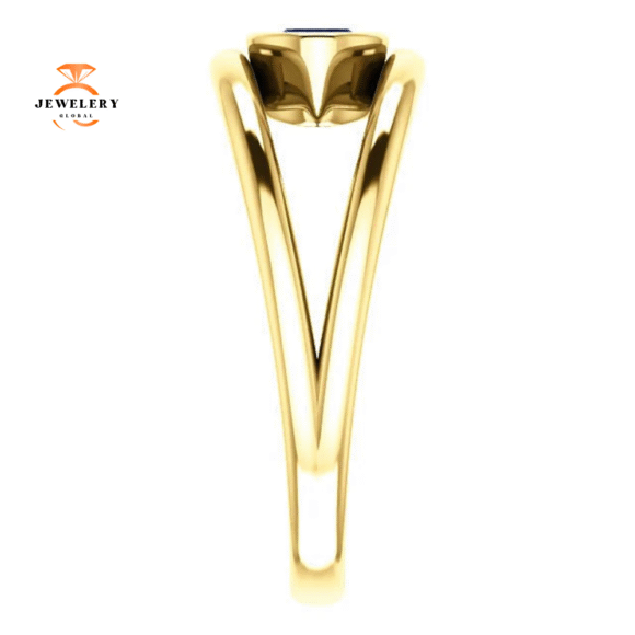 14KT GOLD 0.70 CARAT OVAL BEZEL SET SAPPHIRE RING - Image 4