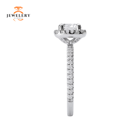 14KT 1/3 CTW Diamond Cushion Halo Setting For 1 CT Round/Cushion - Image 2
