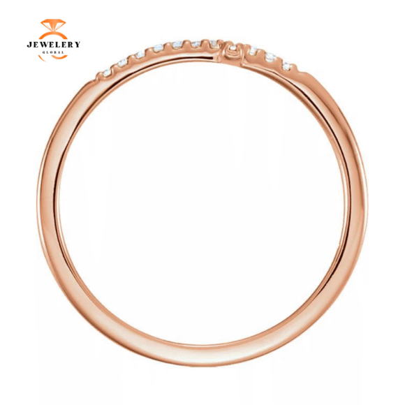 14KT GOLD .08 CTW DIAMOND SIDEWAYS CROSS RING - Image 2