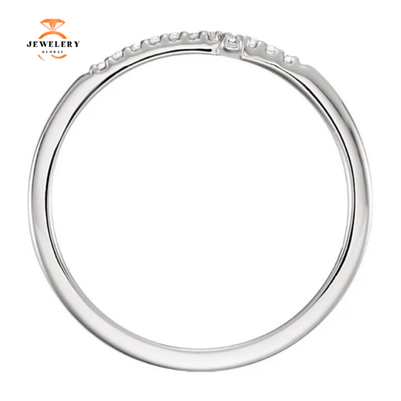 14KT GOLD .08 CTW DIAMOND SIDEWAYS CROSS RING - Image 6