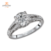 14KT 1/3 CTW Diamond Split Shank Cutout Setting For 1.50 CT Round