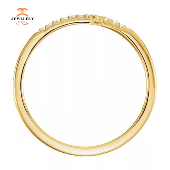14KT GOLD .08 CTW DIAMOND SIDEWAYS CROSS RING - Image 4