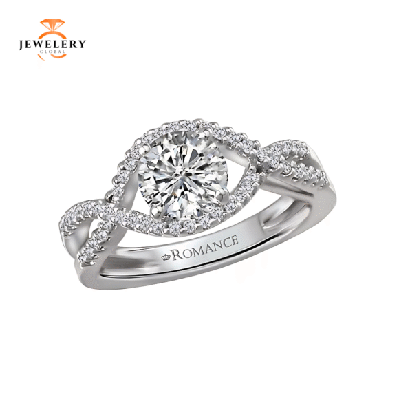 14KT 1/4 CTW DIAMOND SPLIT SHANK TWIST SETTING FOR 1 CT ROUND