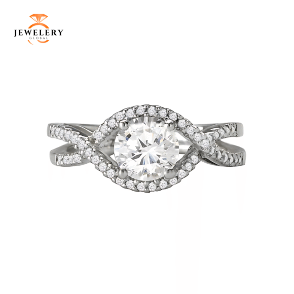 14KT 1/4 CTW DIAMOND SPLIT SHANK TWIST SETTING FOR 1 CT ROUND - Image 2