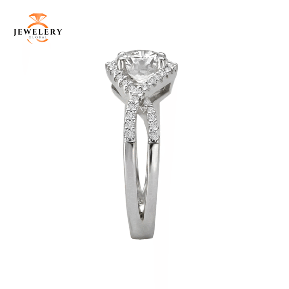14KT 1/4 CTW DIAMOND SPLIT SHANK TWIST SETTING FOR 1 CT ROUND - Image 3