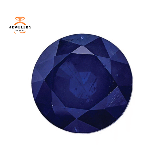 14KT GOLD 1.15 CT ROUND BLUE SAPPHIRE SOLITAIRE PENDANT - Image 3