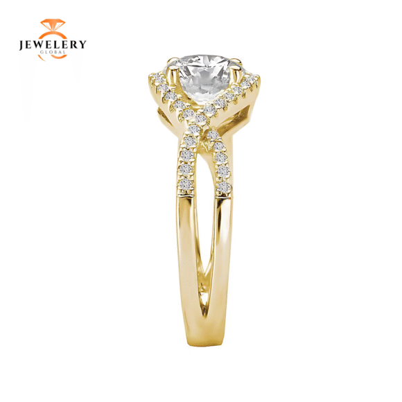14KT 1/4 CTW DIAMOND SPLIT SHANK TWIST SETTING FOR 1 CT ROUND - Image 7