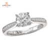 14KT 1/5 CTW Diamond Tapered Trellis Setting for 1 CT Round