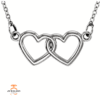 14KT GOLD PETITE DOUBLE HEART CABLE LINK NECKLACE - 16-18" ADJUSTABLE