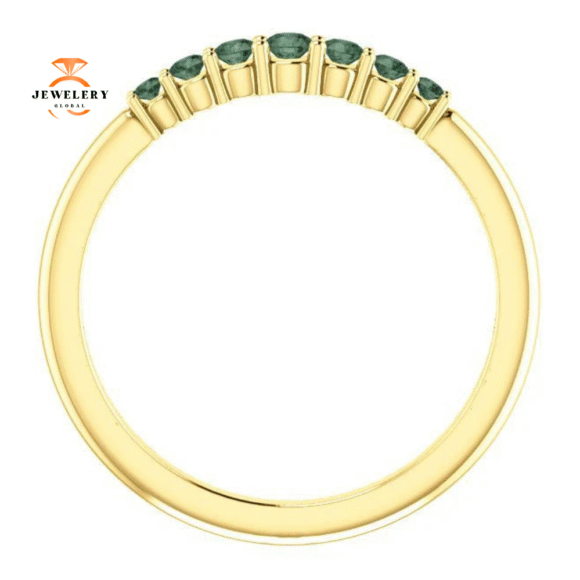 14KT GOLD GENUINE 0.23 CTW ALEXANDRITE GRADUTED STACKABLE RING - Image 6