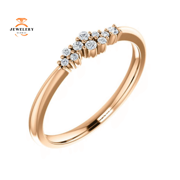 14KT Gold 1/10 CTW DIAMOND STACKABLE CLUSTER RING