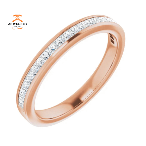 14KT Gold 1/2 CTW Princess Diamond Channel Set Band - Image 7
