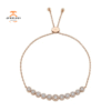 14KT Gold 1 CTW Diamond Halo Bolo Bracelet