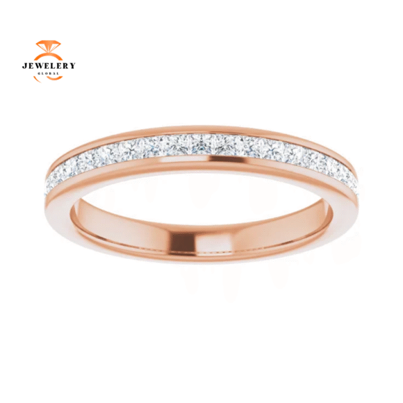 14KT Gold 1/2 CTW Princess Diamond Channel Set Band - Image 8
