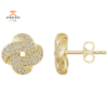 14KT GOLD 1/3 CTW DIAMOND KNOT EARRINGS