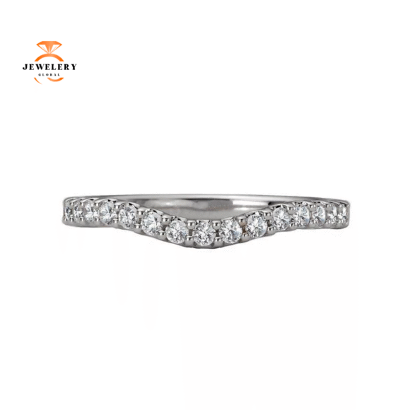14KT Gold 1/4 CTW Diamond 15 Stone Curved Band - Image 2