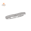 14KT GOLD 1/7 CTW DIAMOND 18 STONE CURVED MILGRAIN BAND